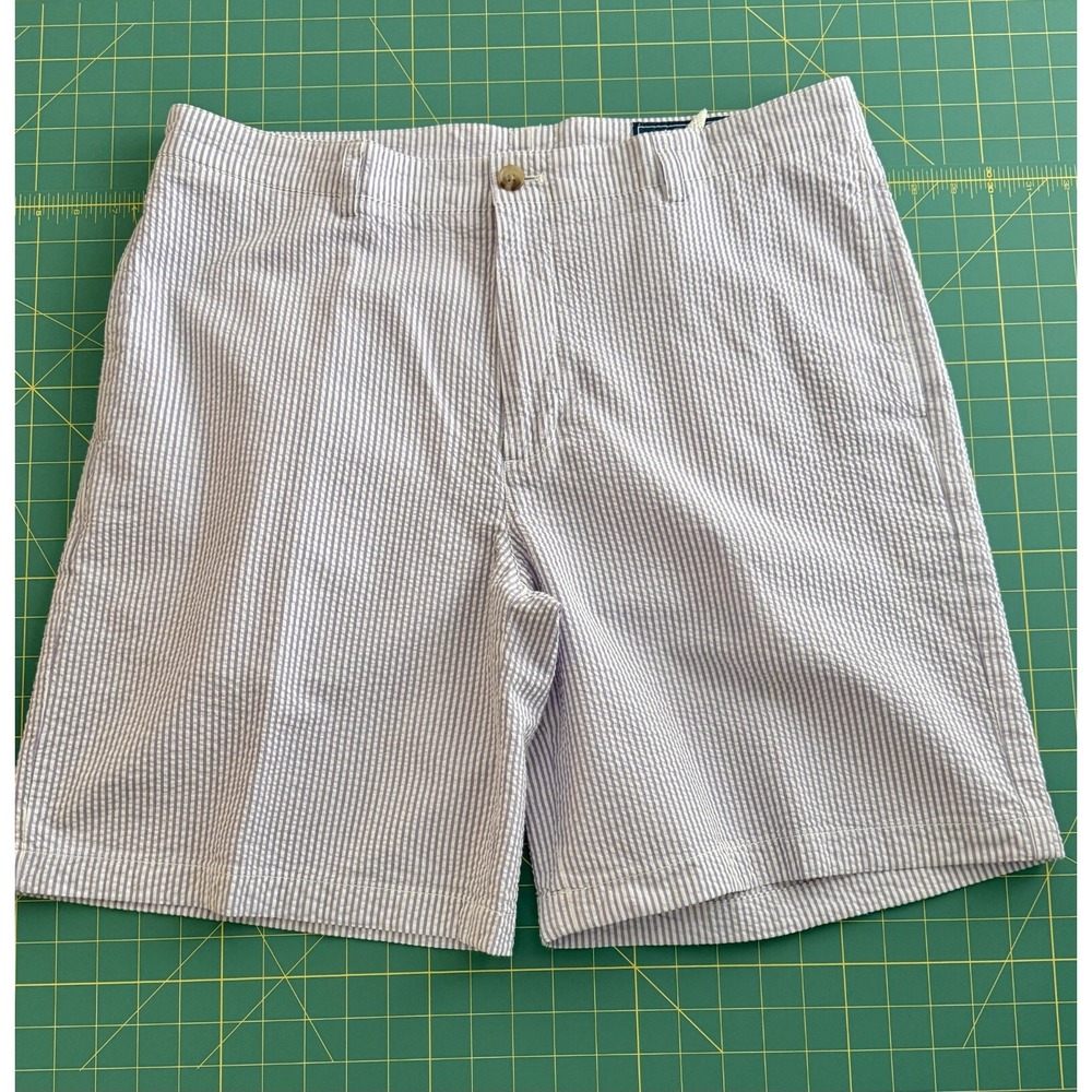 VineYard Vines Seersucker Club Shorts Men's 36x8 Railroad Stripe Preppy